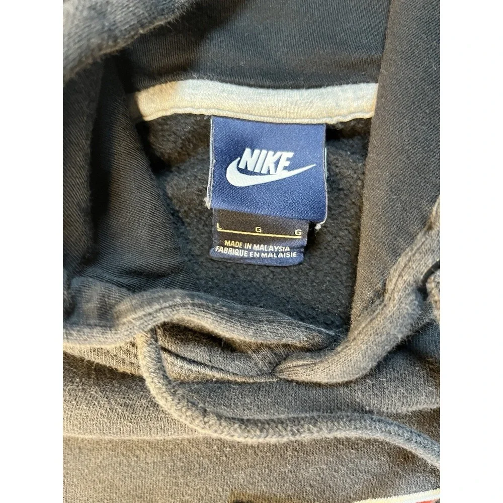 Vintage Y2K Nike Pullover Hoodie Center Swoosh Embroidered‎ Retro Black Large